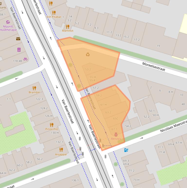 Kaart van postcodegebied 1071AR.