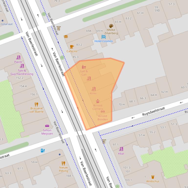 Kaart van postcodegebied 1071AT.