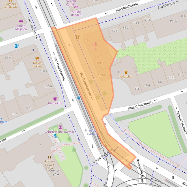 Kaart van postcodegebied 1071AV.