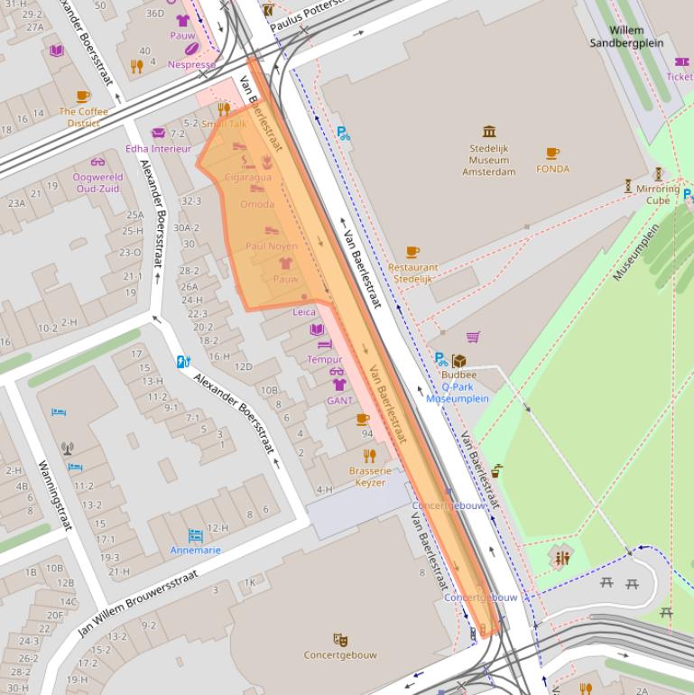 Kaart van postcodegebied 1071BA.