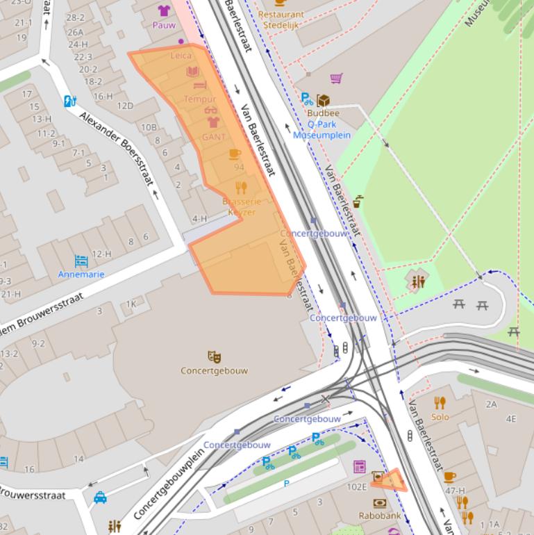 Kaart van postcodegebied 1071BB.