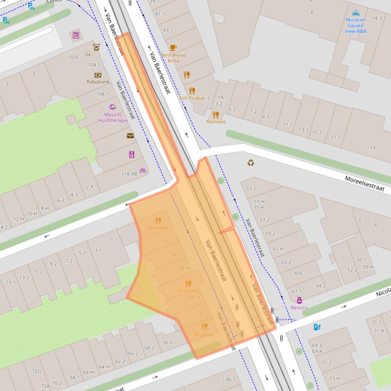 Kaart van postcodegebied 1071BD.