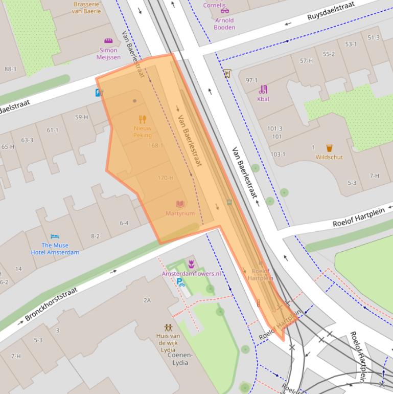 Kaart van postcodegebied 1071BH.