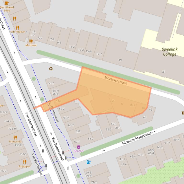 Kaart van postcodegebied 1071BK.