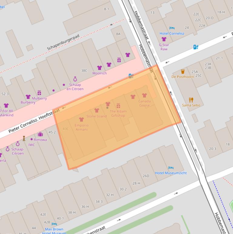 Kaart van postcodegebied 1071BM.