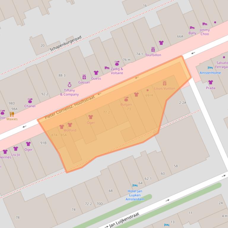 Kaart van postcodegebied 1071BP.