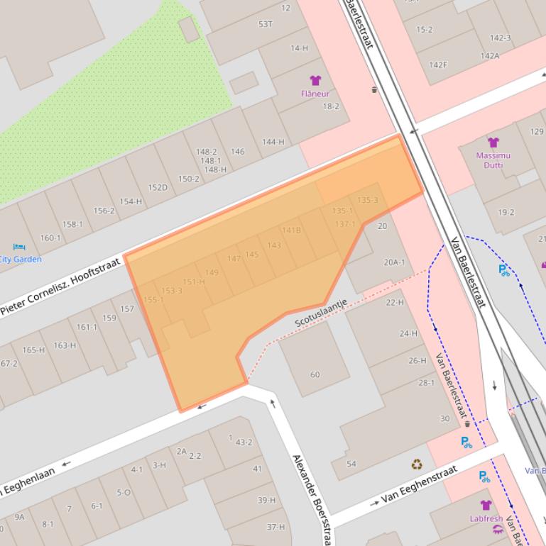 Kaart van postcodegebied 1071BT.