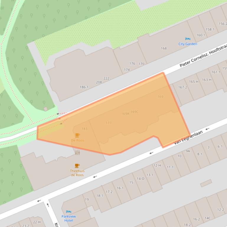 Kaart van postcodegebied 1071BW.