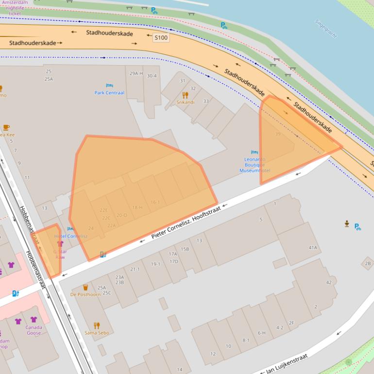 Kaart van postcodegebied 1071BX.