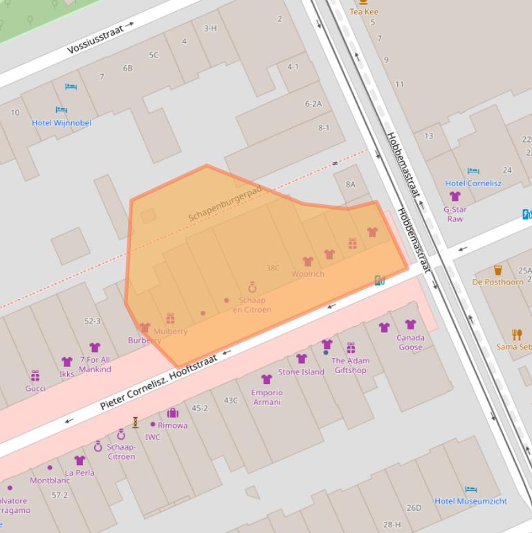 Kaart van postcodegebied 1071BZ.