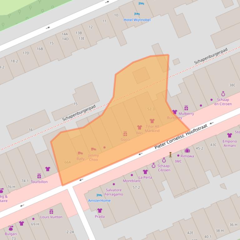 Kaart van postcodegebied 1071CA.