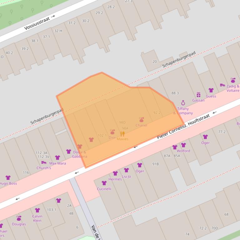 Kaart van postcodegebied 1071CC.