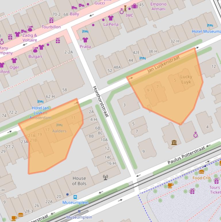 Kaart van postcodegebied 1071CJ.