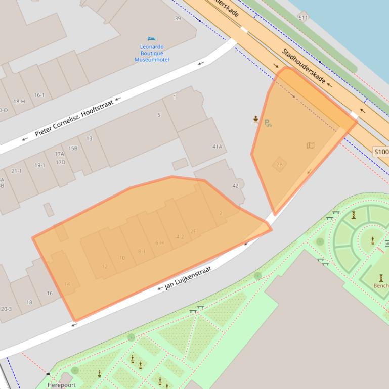 Kaart van postcodegebied 1071CM.