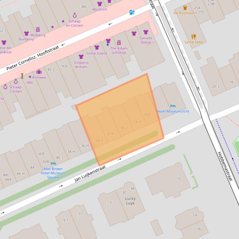 Kaart van postcodegebied 1071CP.