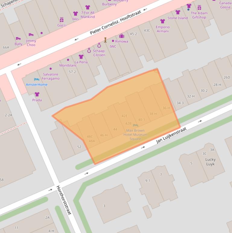 Kaart van postcodegebied 1071CR.