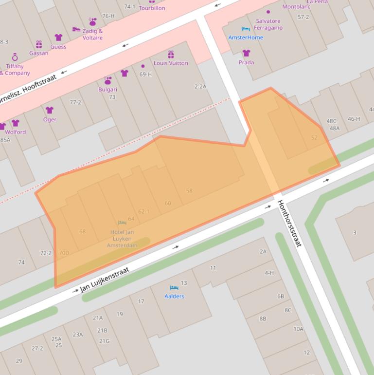 Kaart van postcodegebied 1071CS.