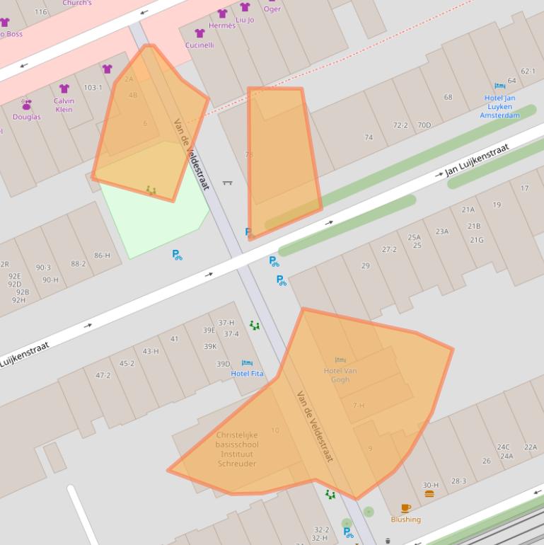 Kaart van postcodegebied 1071CW.