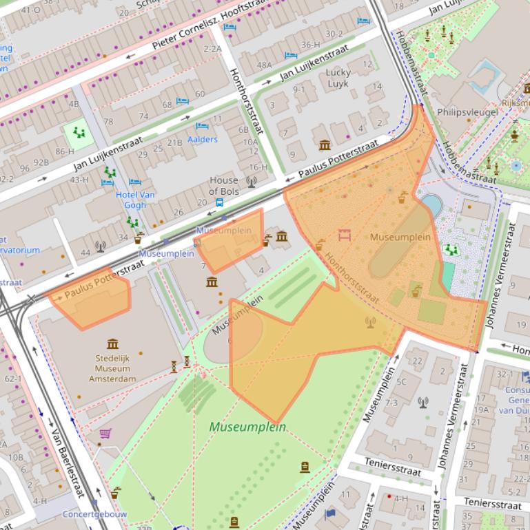 Kaart van postcodegebied 1071CX.