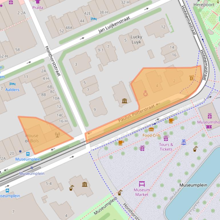 Kaart van postcodegebied 1071CZ.