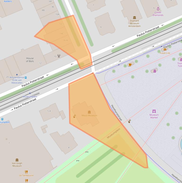 Kaart van postcodegebied 1071DE.