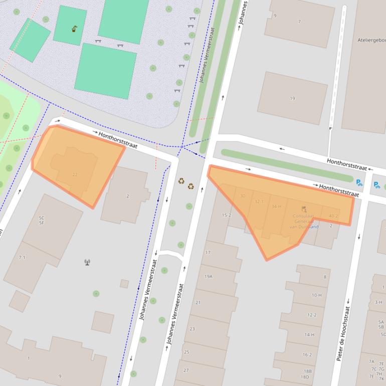 Kaart van postcodegebied 1071DG.