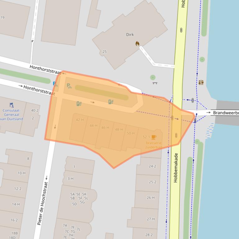 Kaart van postcodegebied 1071DH.