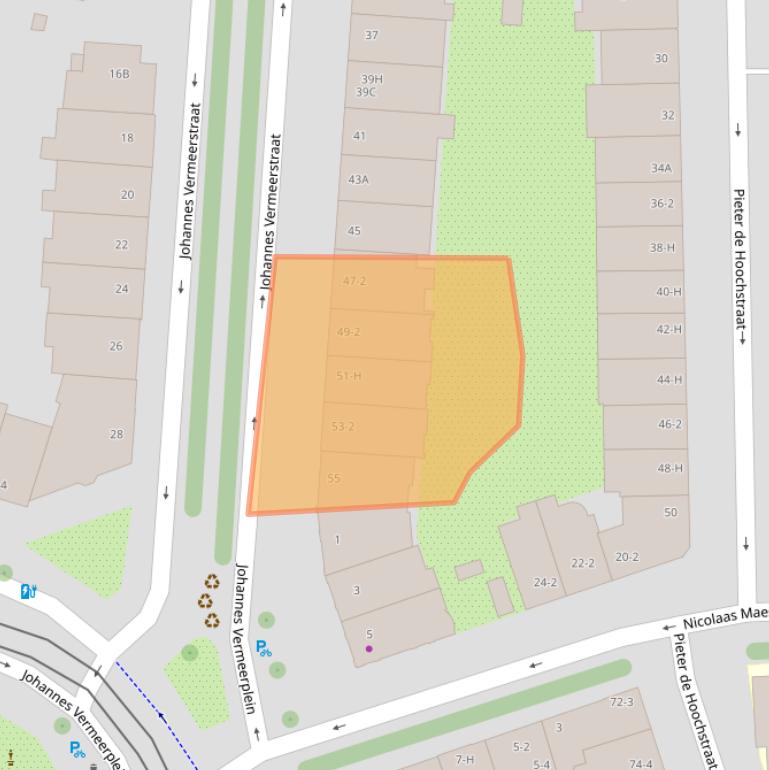 Kaart van postcodegebied 1071DM.