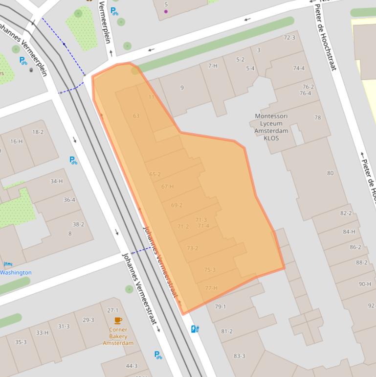 Kaart van postcodegebied 1071DN.