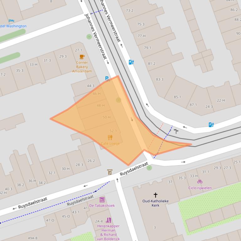 Kaart van postcodegebied 1071DT.