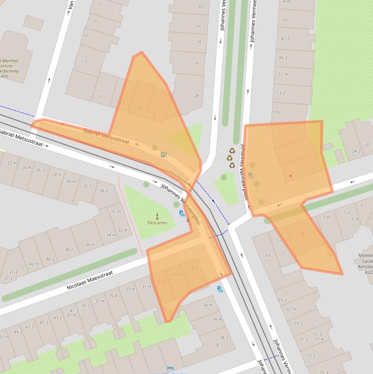 Kaart van postcodegebied 1071DV.