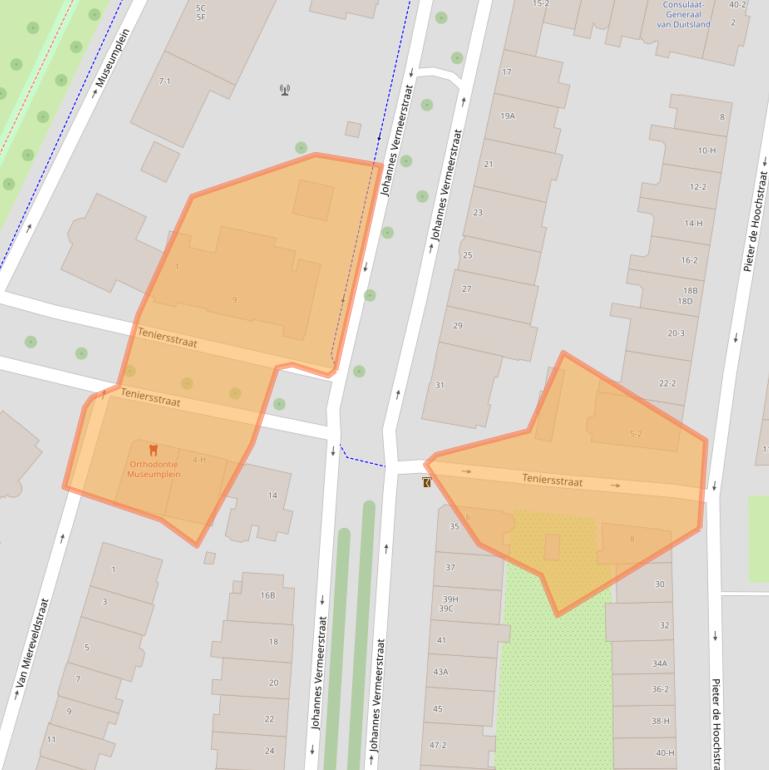 Kaart van postcodegebied 1071DX.