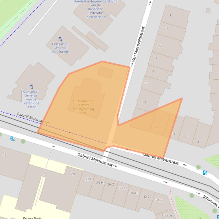 Kaart van postcodegebied 1071DZ.