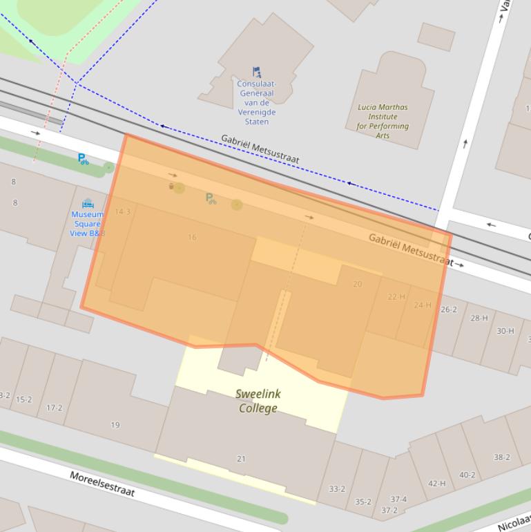 Kaart van postcodegebied 1071EB.