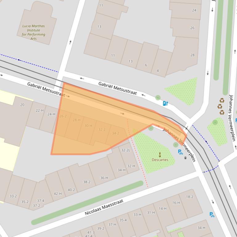 Kaart van postcodegebied 1071EC.