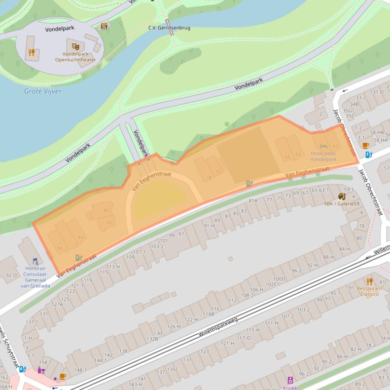 Kaart van postcodegebied 1071GK.