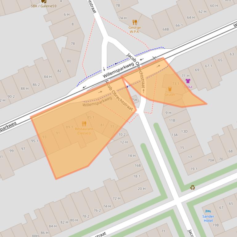 Kaart van postcodegebied 1071GT.