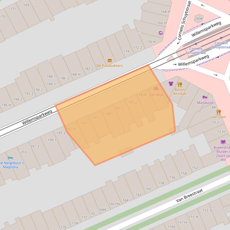 Kaart van postcodegebied 1071HA.