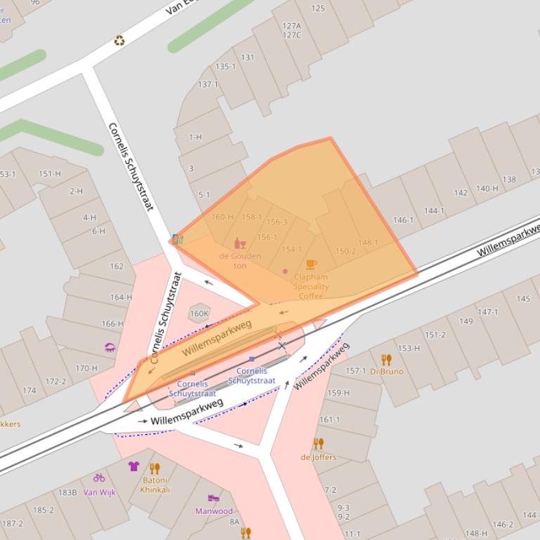 Kaart van postcodegebied 1071HS.