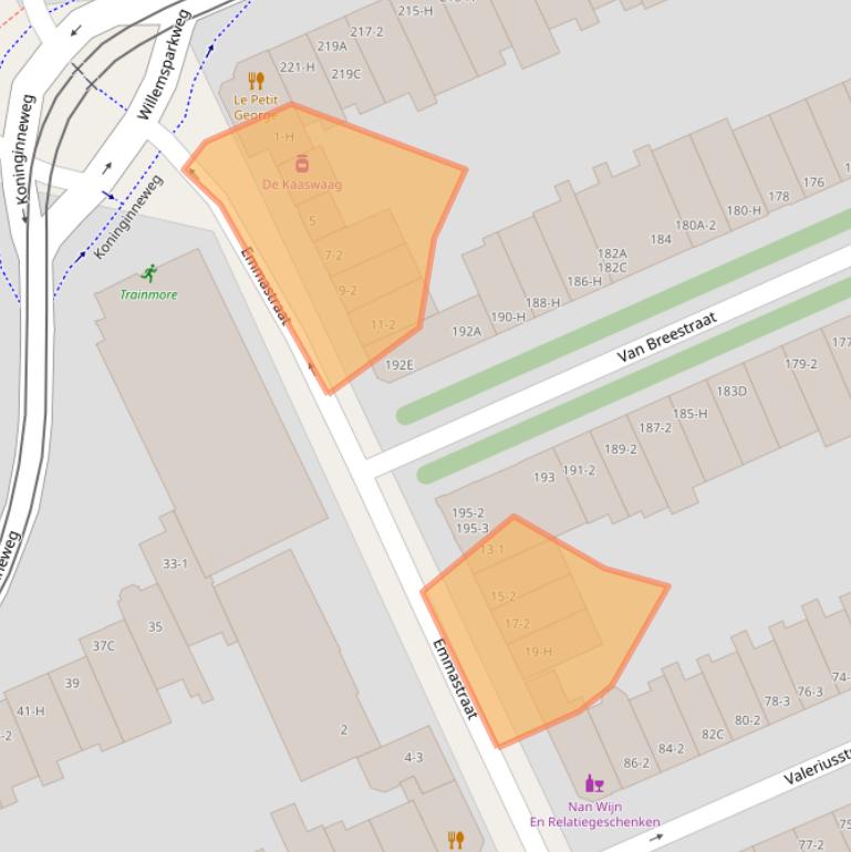 Kaart van postcodegebied 1071JA.