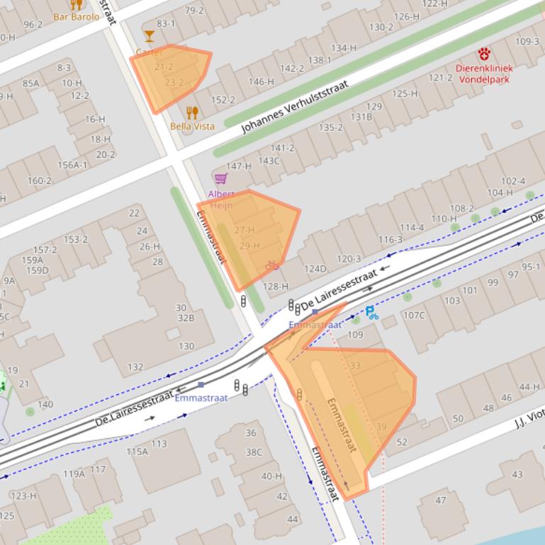 Kaart van postcodegebied 1071JB.