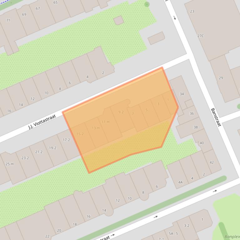 Kaart van postcodegebied 1071JM.