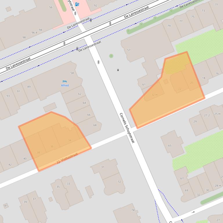 Kaart van postcodegebied 1071JS.