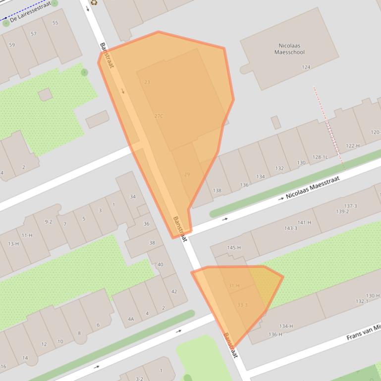 Kaart van postcodegebied 1071JW.