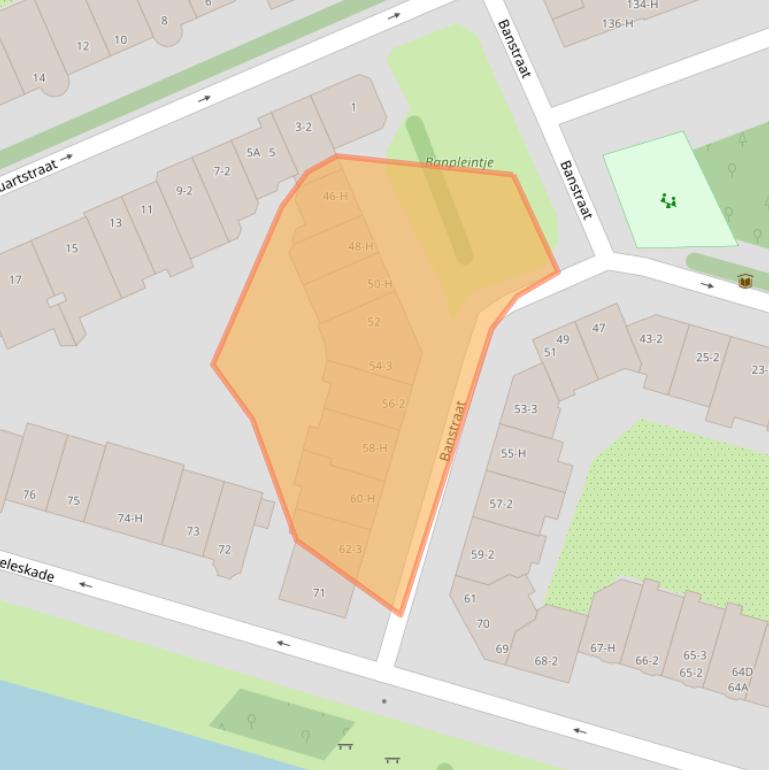 Kaart van postcodegebied 1071KB.