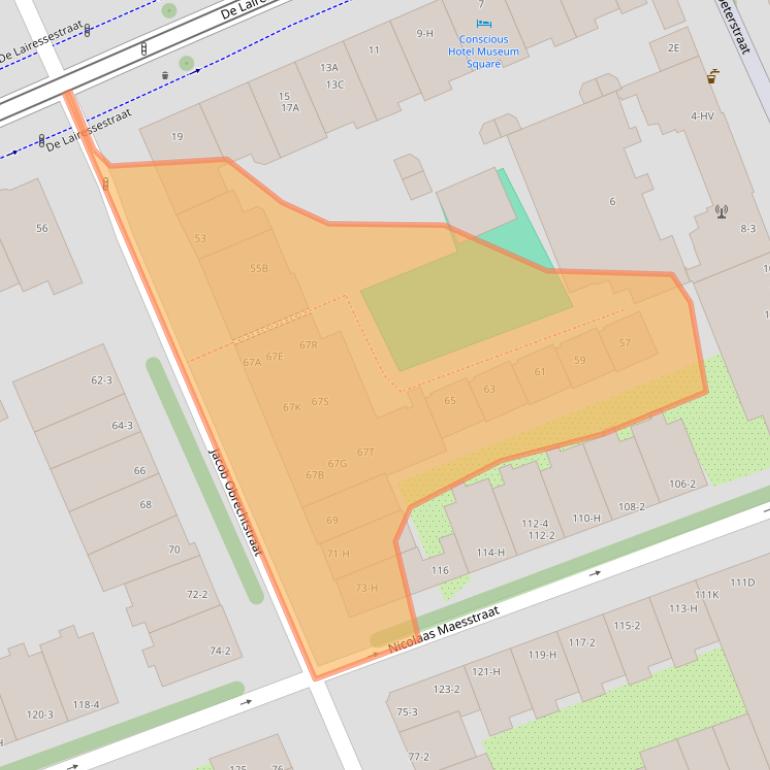 Kaart van postcodegebied 1071KJ.