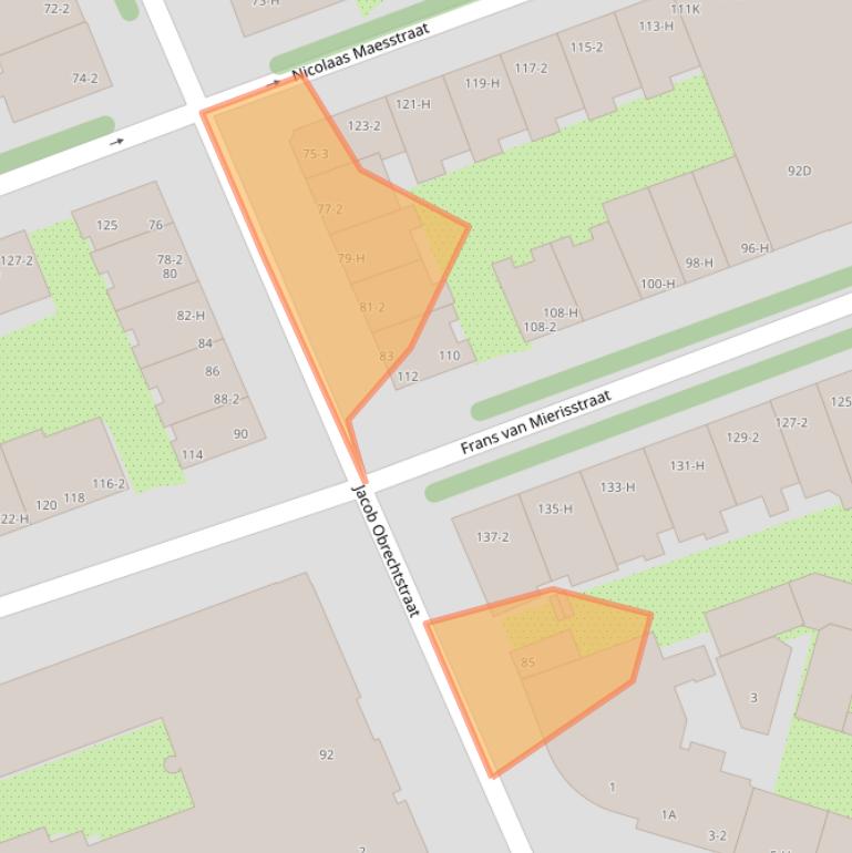 Kaart van postcodegebied 1071KK.