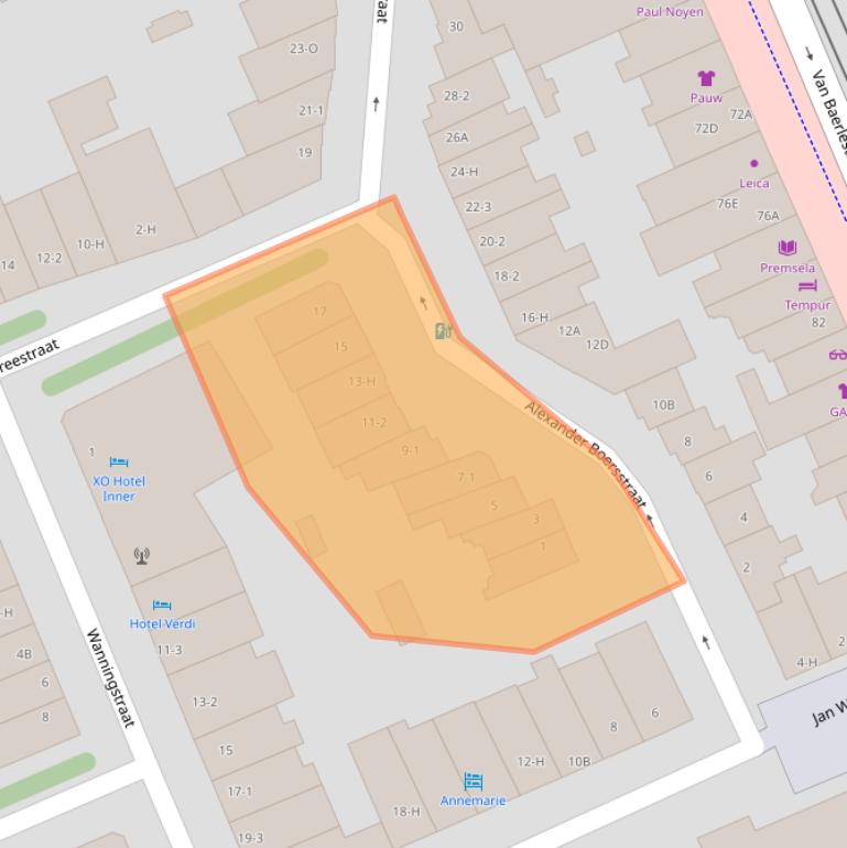 Kaart van postcodegebied 1071KT.