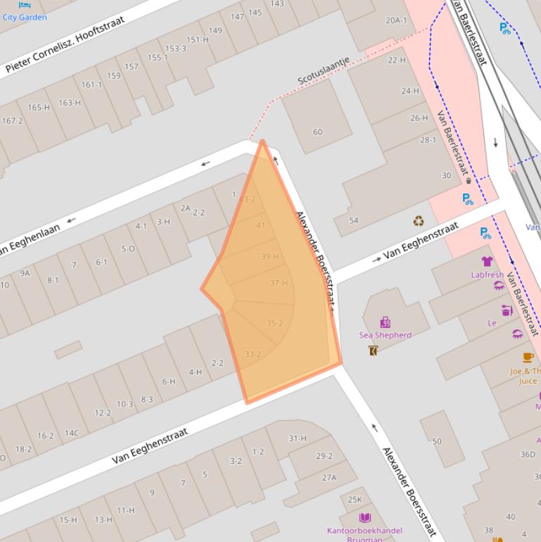 Kaart van postcodegebied 1071KW.
