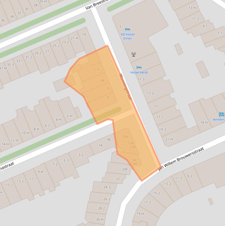 Kaart van postcodegebied 1071LB.